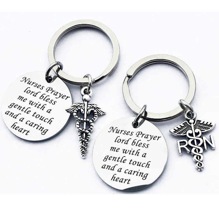 A Nurse's Prayer Stainless Steel Keychain