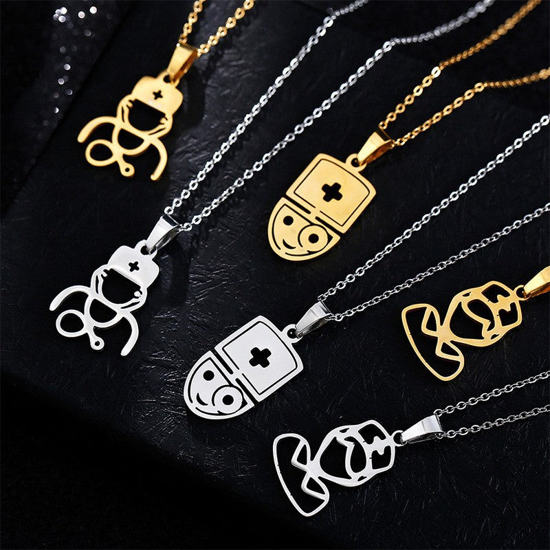 The Cute Doctor Stainless Steel Necklace (With Options)