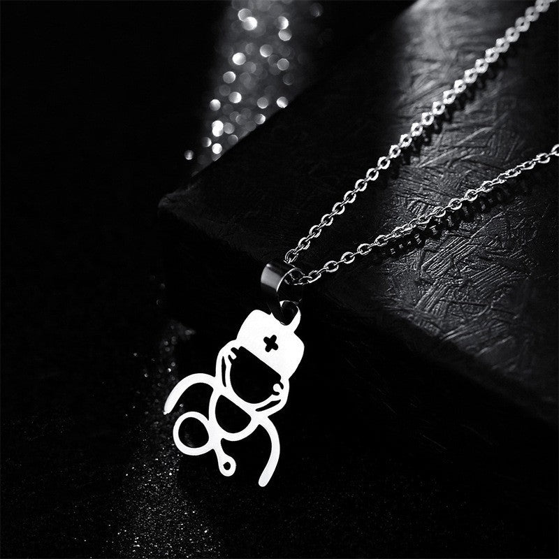 The Cute Doctor Stainless Steel Necklace (With Options)