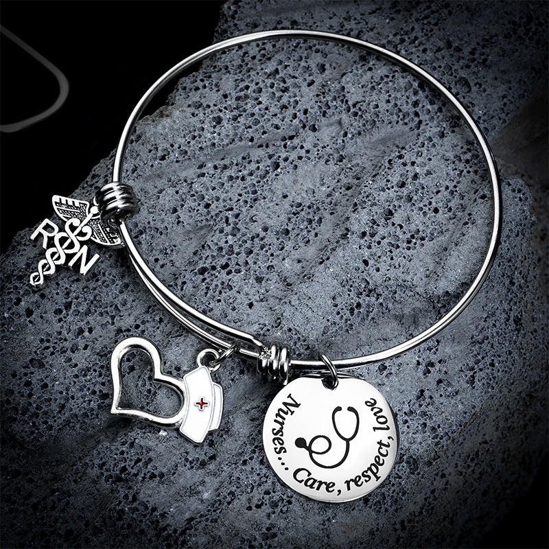 Stainless Steel Round Nurse Bracelet