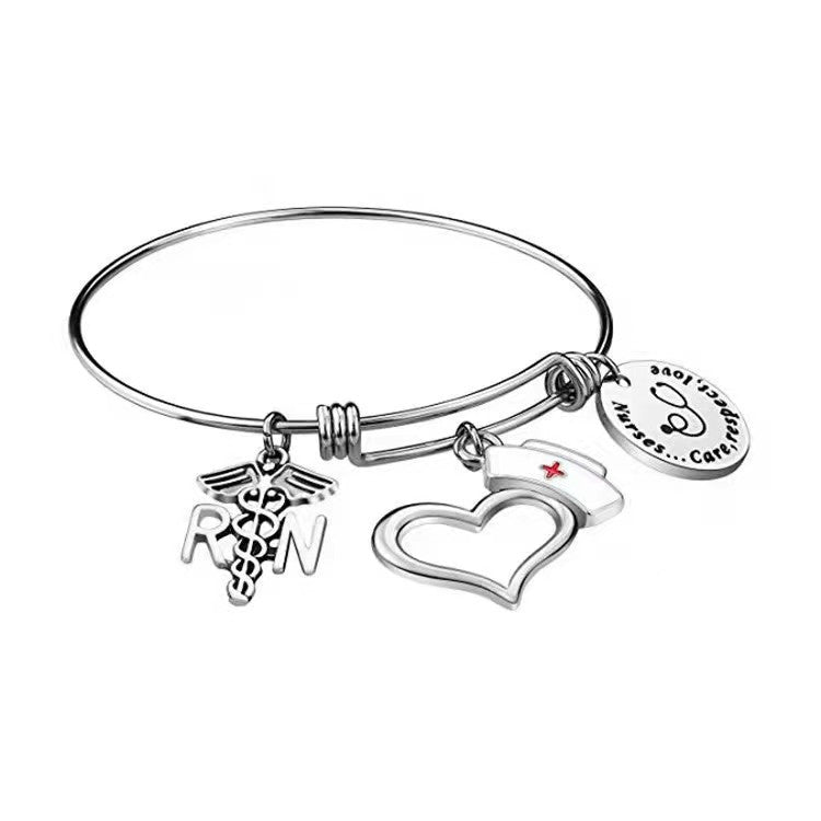 Stainless Steel Round Nurse Bracelet