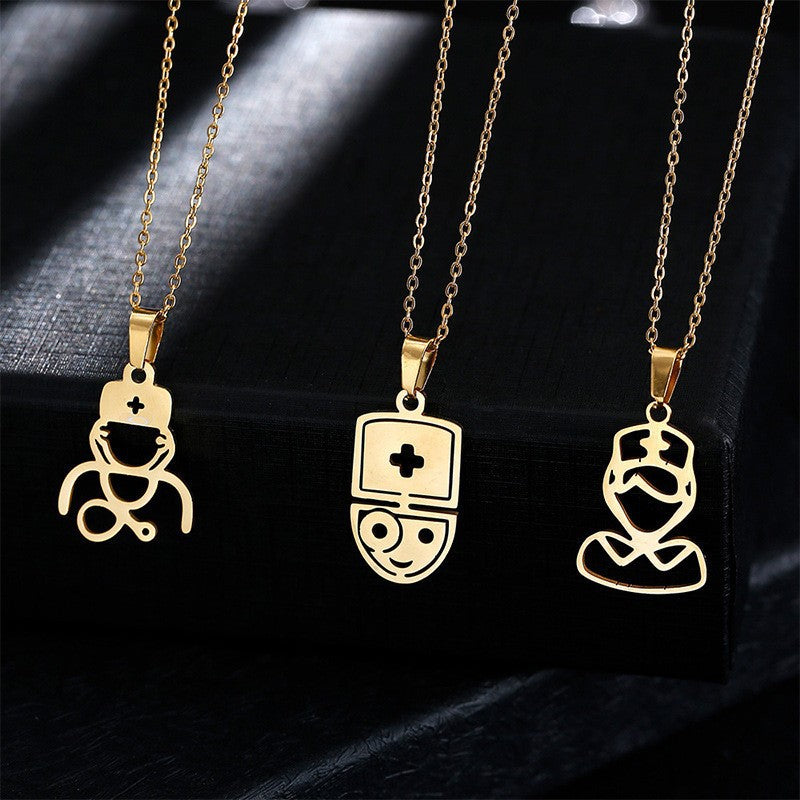 The Cute Doctor Stainless Steel Necklace (With Options)