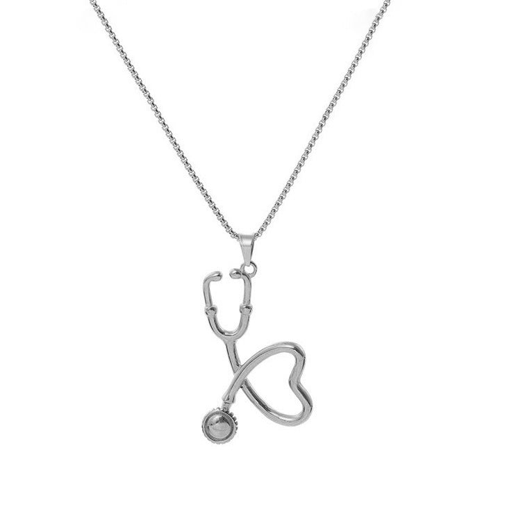 Gold Plated Titanium Stethoscope Necklace