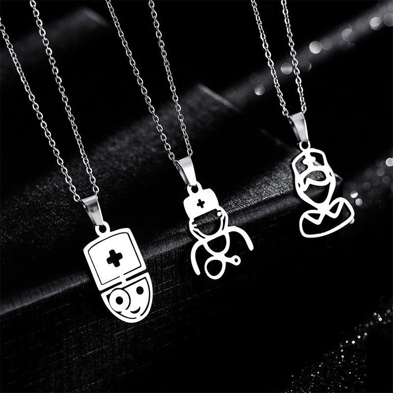 The Cute Doctor Stainless Steel Necklace (With Options)